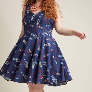 ModCloth fit and flare nutcracker dress 1X.